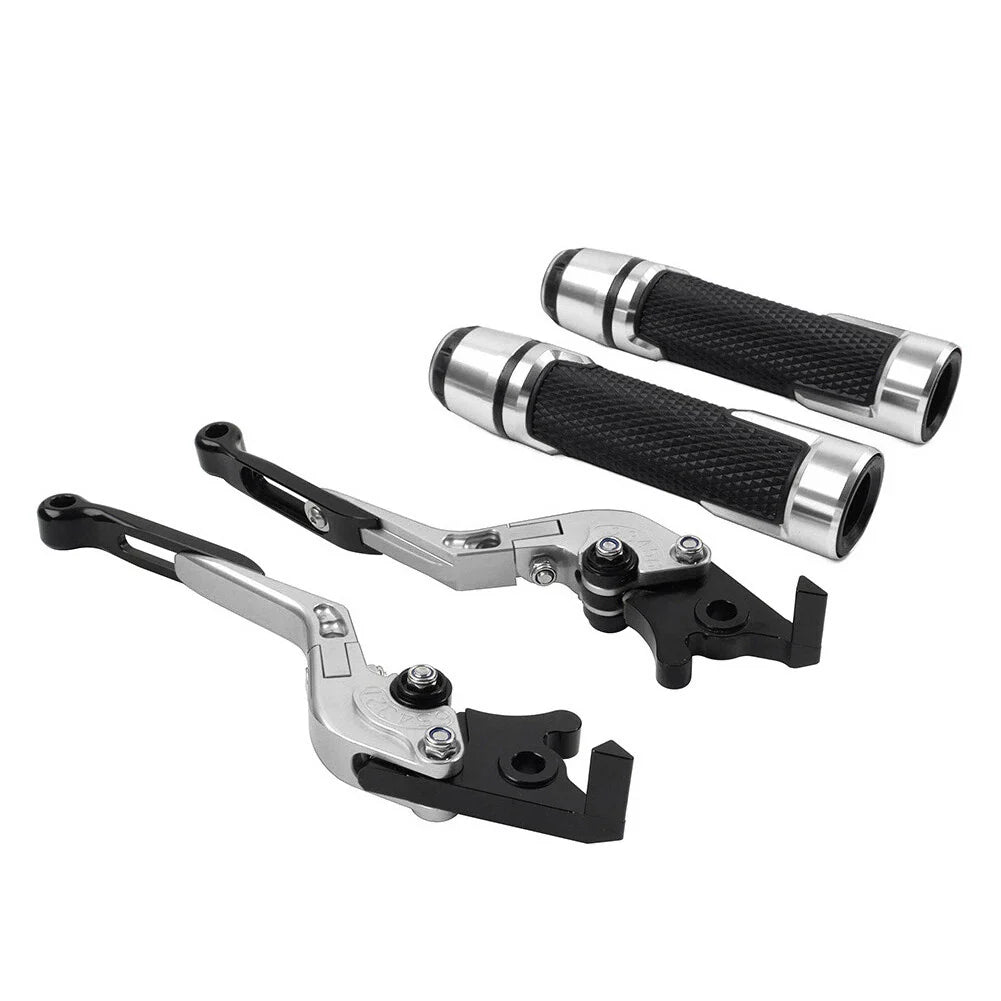 Silver Extendable Brake Clutch Levers & Handlebar Grips for BMW G310R G310GS