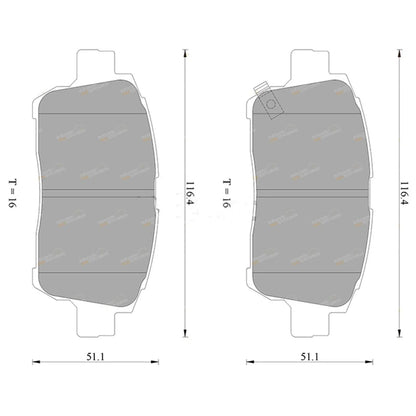 GCT Front Disc Brake Pads Set for Prius NHW11R NHW20R Hybrid (2001���2009)