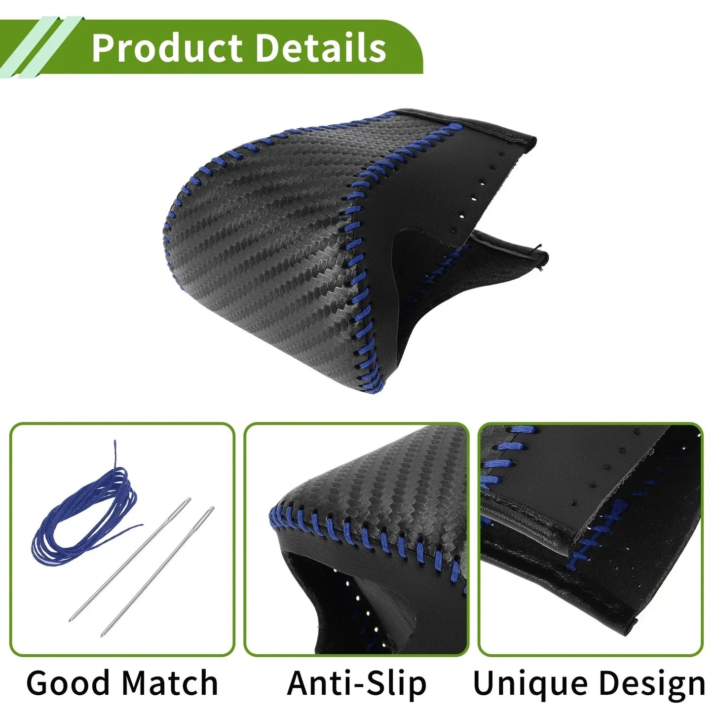 Gear Shift Knob Cover for Lexus ES300h 2018-2023 Black Carbon Fiber Blue