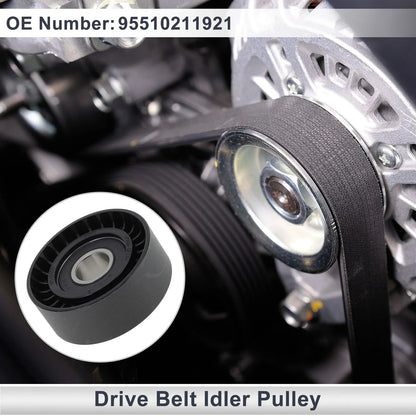 Drive Belt Idler Pulley for Porsche Cayenne (2011-2018) Black 1 x Piece