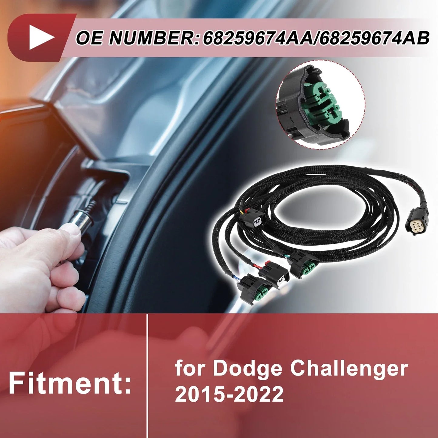 Headlight Light Socket Wiring for Dodge Challenger (2015-2023)