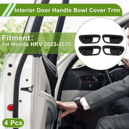Interior Door Handle Bowl Cover Trim for Honda HR-V (2023-2025) Carbon Fiber
