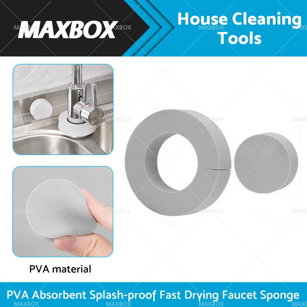 Absorbent Soft Sponge Faucet Splash Catcher - Fast Drying & Compact