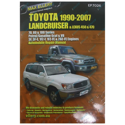 Workshop Repair Manual for Toyota Landcruiser 1990-2007 70 80 100 Series Book