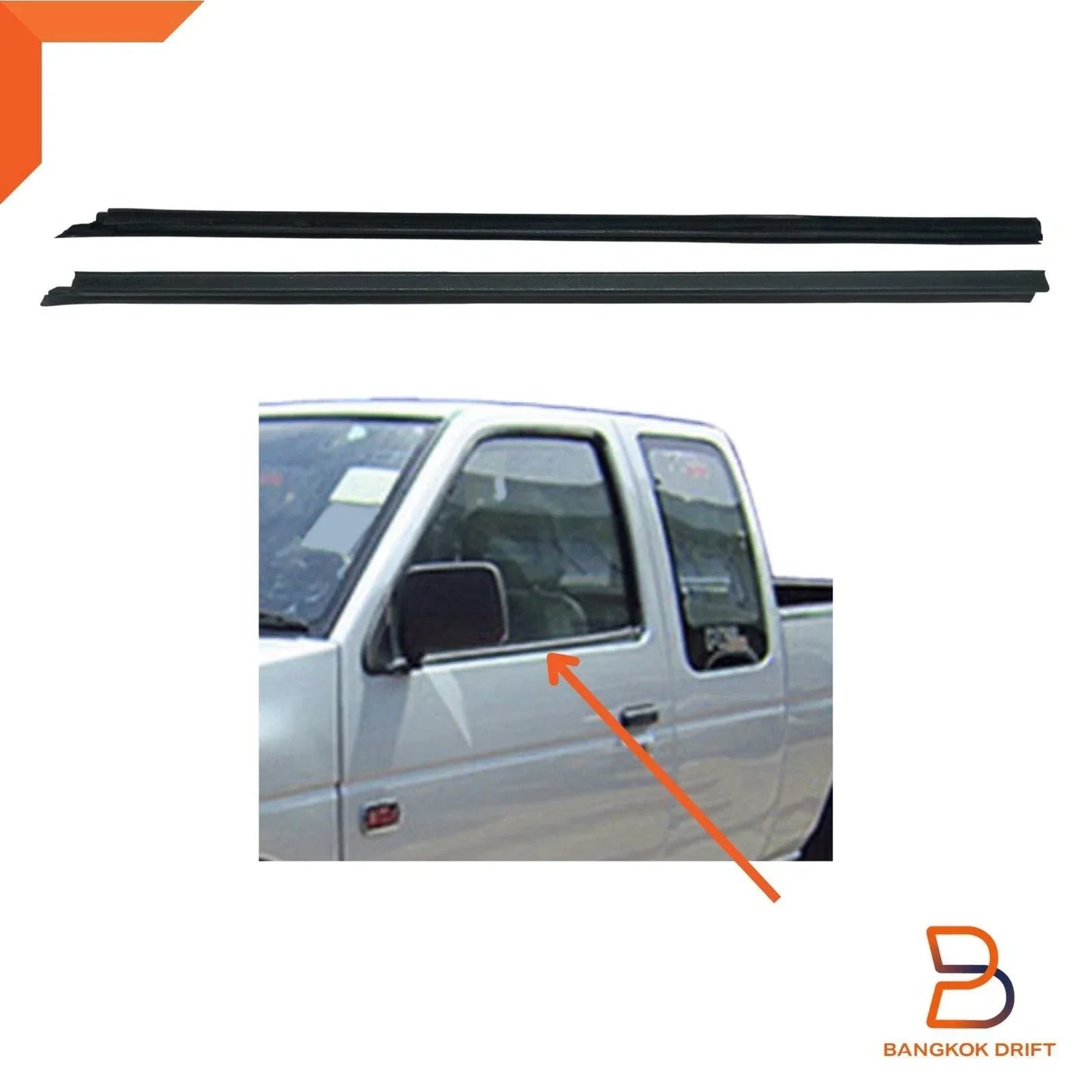 Outer Weatherstrip Front Door Glass Belt Rubber Seal for Nissan Navara D21
