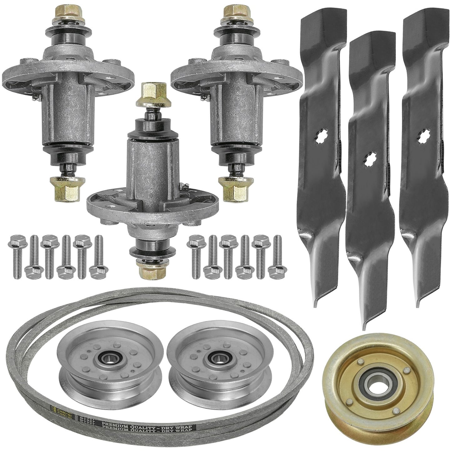 Deck Spindle Blade Belt Pulley Kit for John Deere LA130 LA140 X140 (48")
