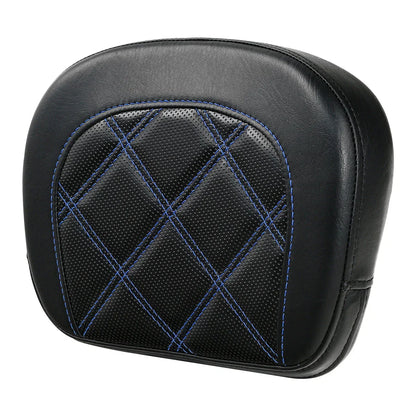 Blue Stitching Passenger Sissy Bar Backrest Pad for Harley Street Road Glide