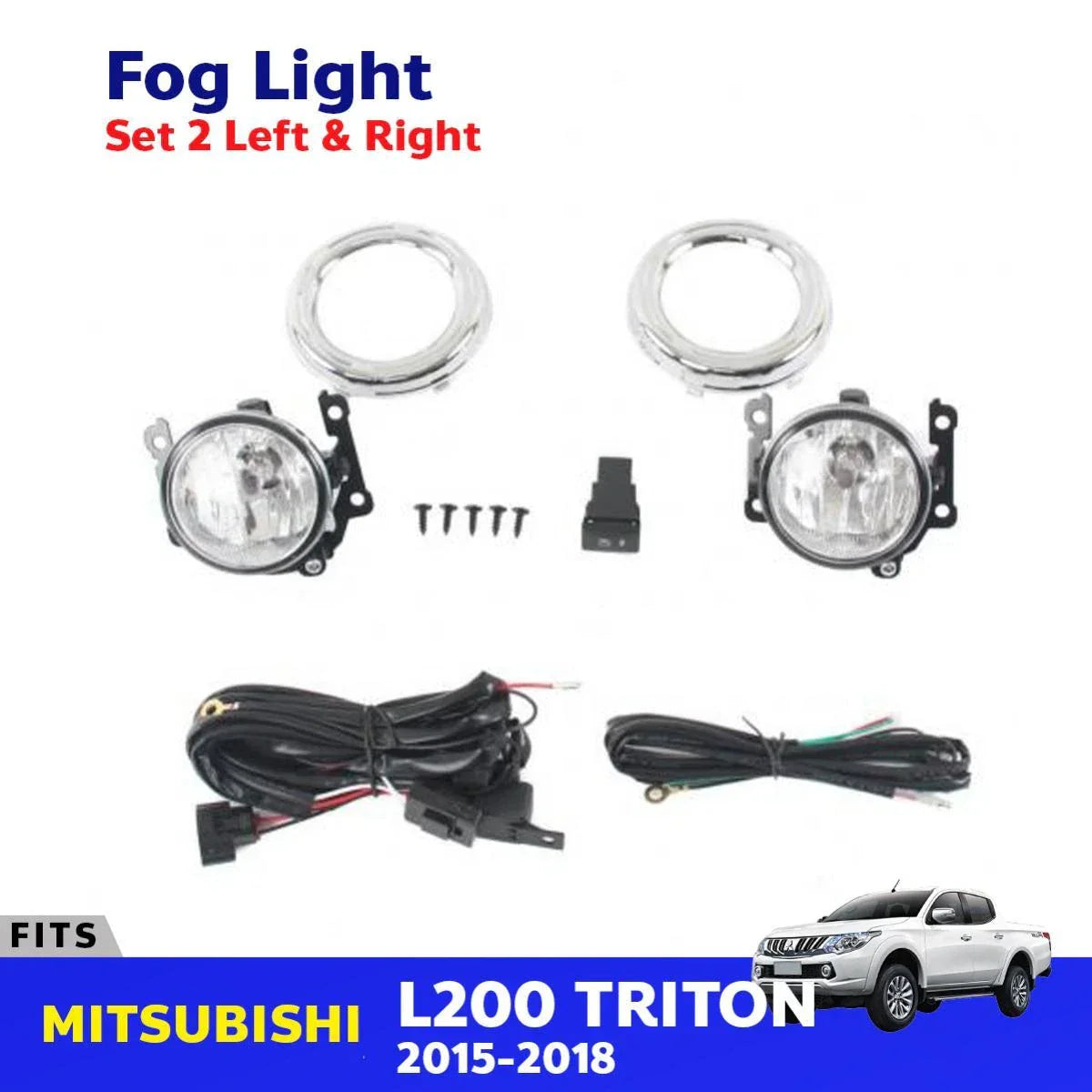 New Set Fog Lights Spot Lamp Fits Mitsubishi Triton Compact Truck 2015-18 D05