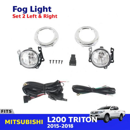 New Set Fog Lights Spot Lamp Fits Mitsubishi Triton Compact Truck 2015-18 D05
