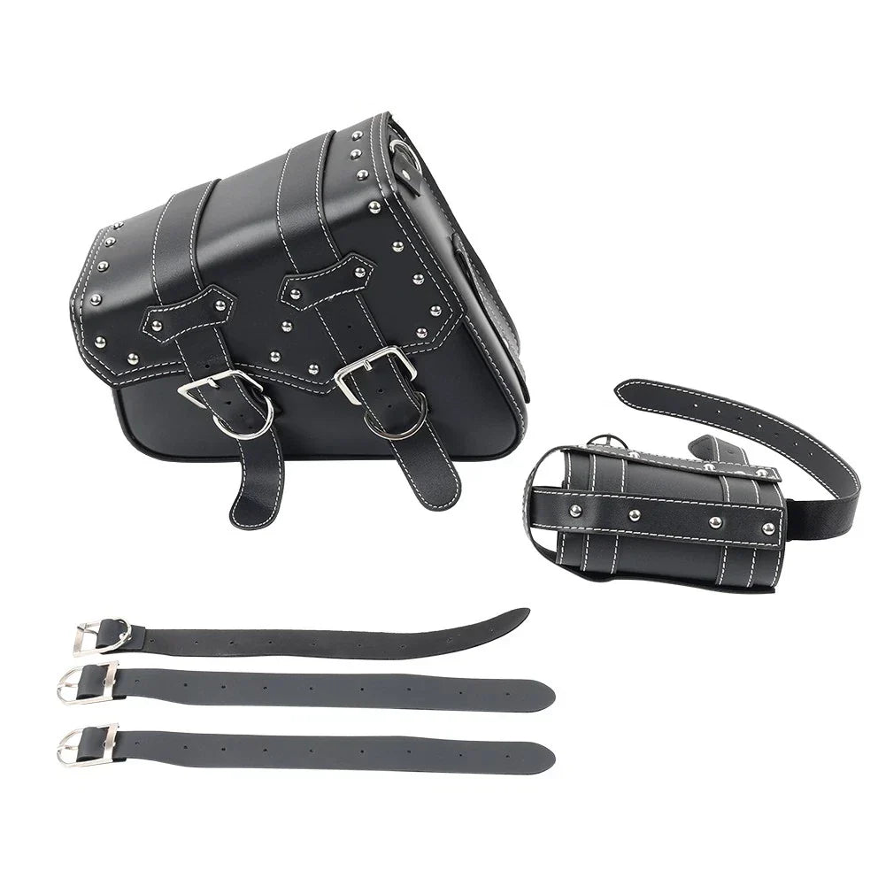 Universal Motorcycle Saddle Bag Luggage Tool Bag Left Side Black