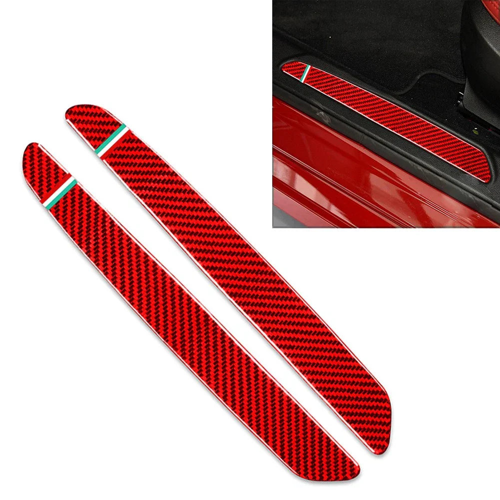 Red Door Sill Scuff Guard Plate Cover for Alfa Romeo Giulia (2015-2019)