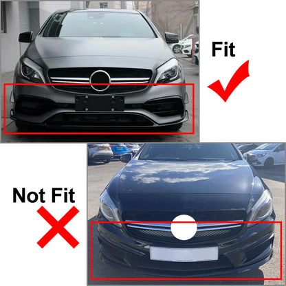 Front Lip Spoiler Fins for Mercedes Benz A-Class W176 (2016-2018)