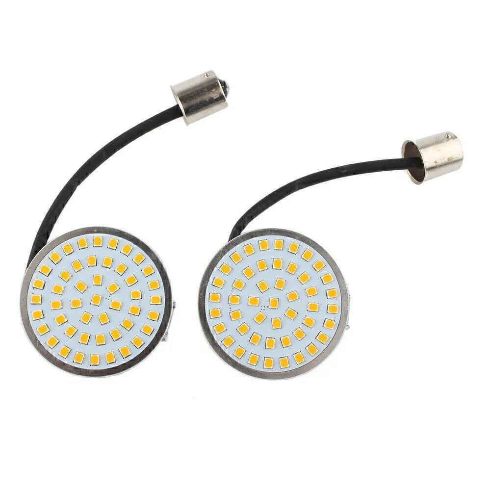 1156 Amber LED Turn Signal Inserts for Harley Davidson Motorcycle