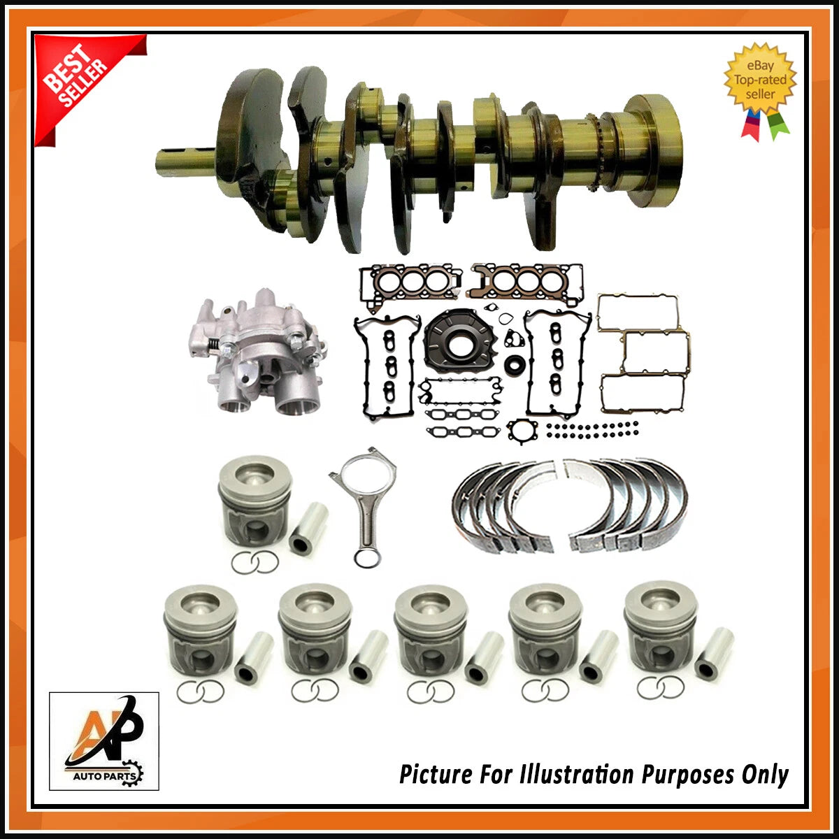 Engine Rebuild Kit Crankshaft and Piston for Jaguar Land Rover 3.0L (2010–2020)