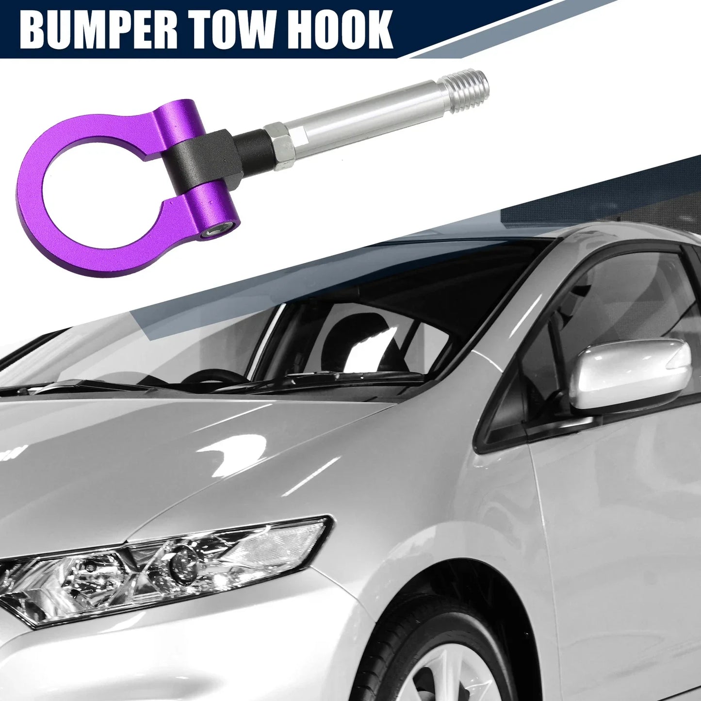 Purple Round Front Rear Bumper Trailer Ring Eye Towing for Honda Fit (2010-2014)