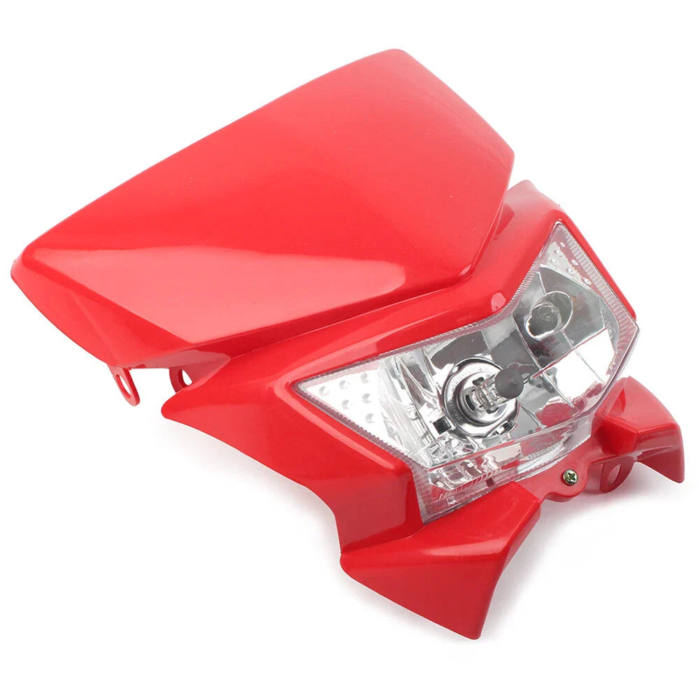 12V 35W Front Headlight for Motorcycle MX Enduro Dirt Trail Bike 250cc Red