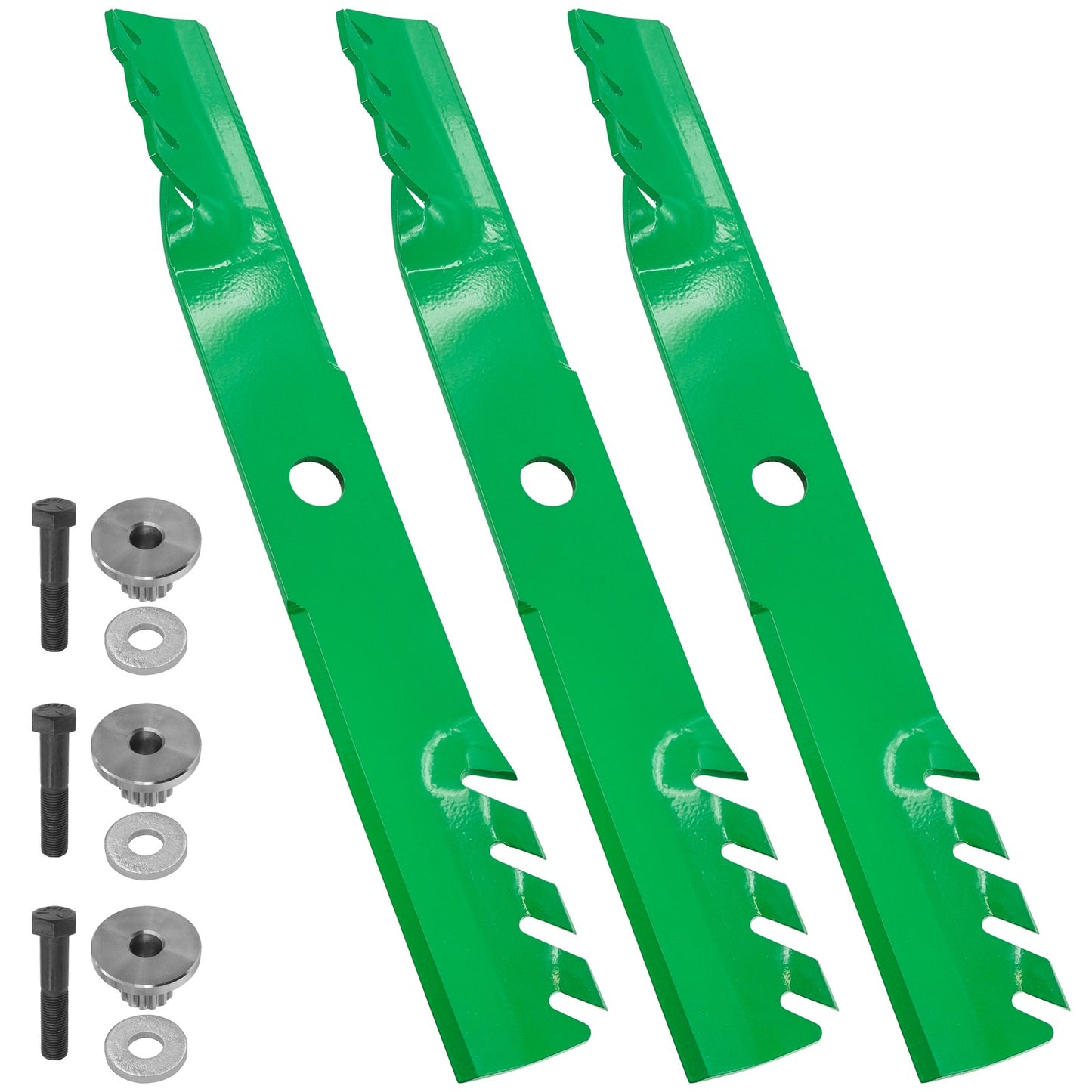 60 Inch Deck Toothed Blades with Bushing for Exmark Turf Tracer FMD604 (2000–2000)