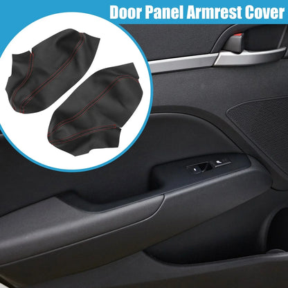 Front Door Panel Armrest Covers for Dodge Charger (2011-2023) - Black/Red Line