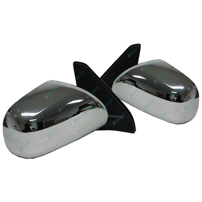 LH+RH Chrome Electric Mirrors for Toyota Landcruiser Prado 120 Series '02-'09