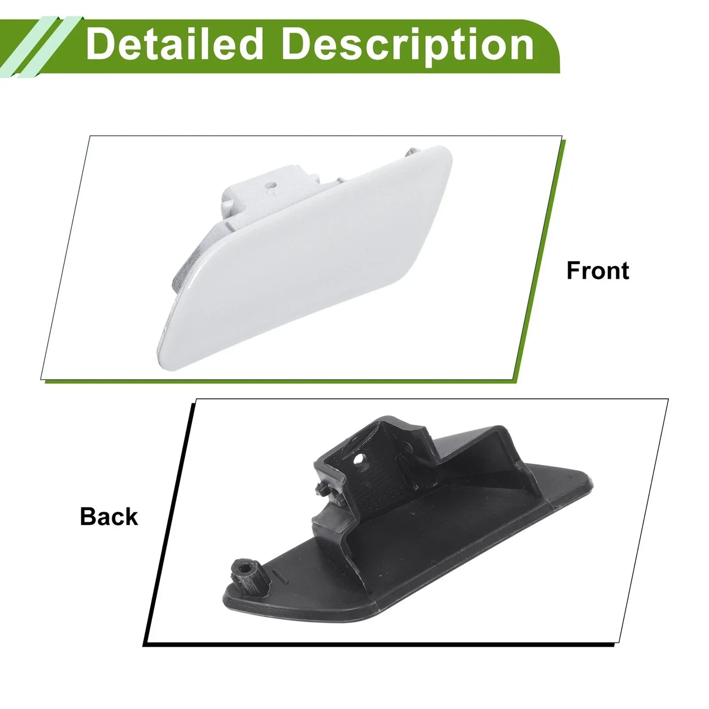 Left Washer Nozzle Cover for Porsche Panamera 2014-2016 (2 x White Caps)