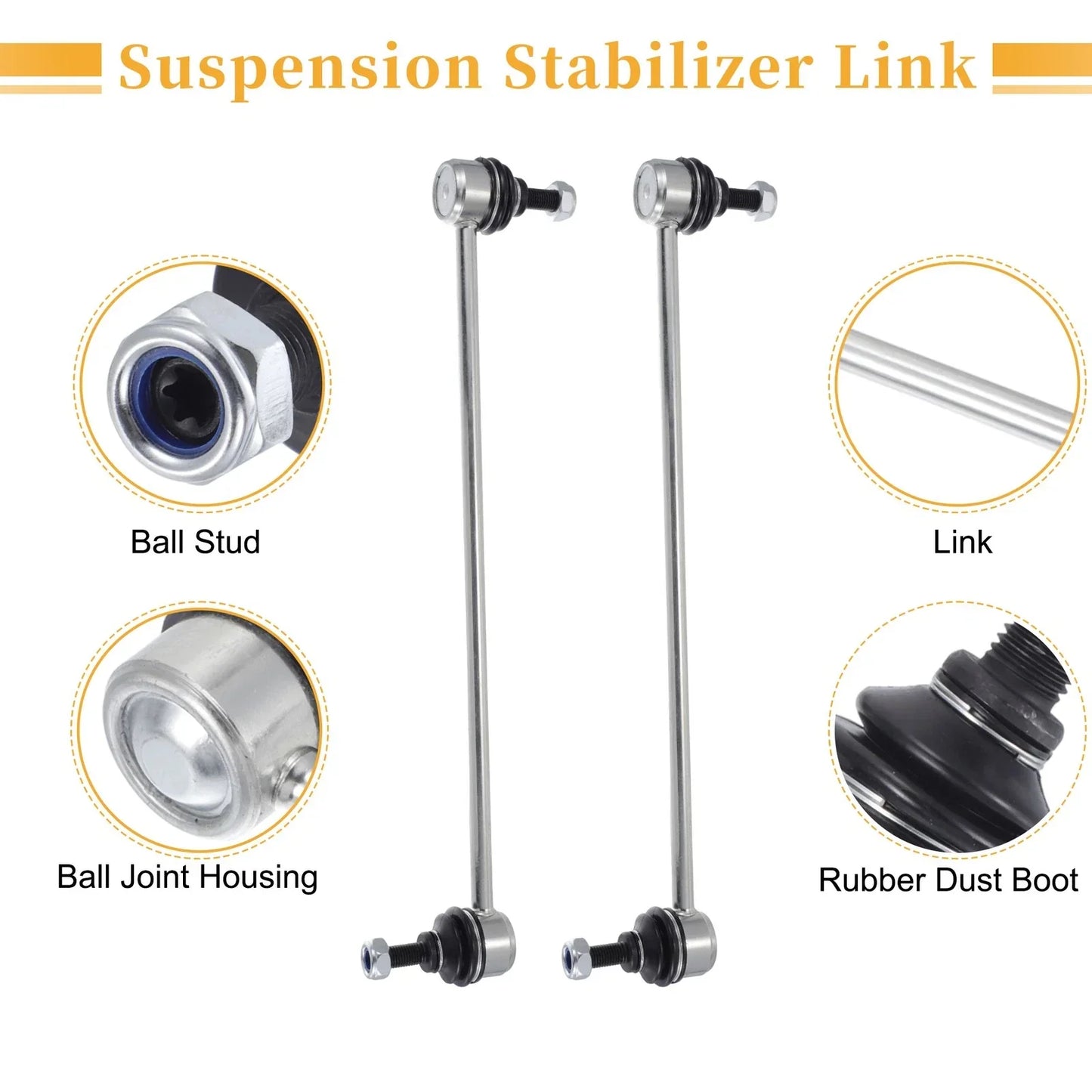 2 x Front Stabilizer Sway Bar Links for Honda Civic (2016-2017)