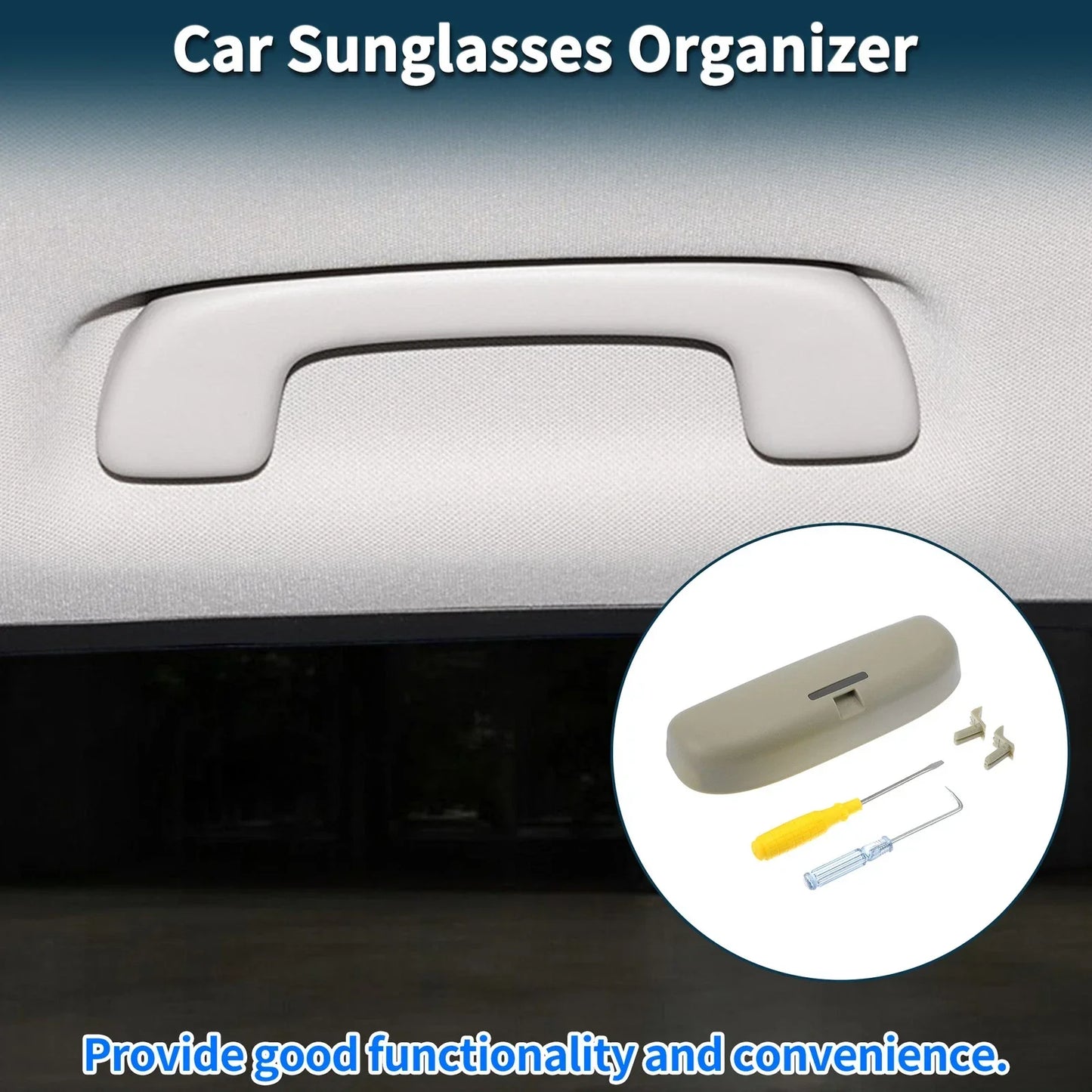 Sunglasses Case for Honda Accord 2012-2023 Eyeglasses Holder Storage Box Beige