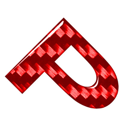 Red Carbon P Decals Stickers Emblem for Car Badge Alphabet Letter
