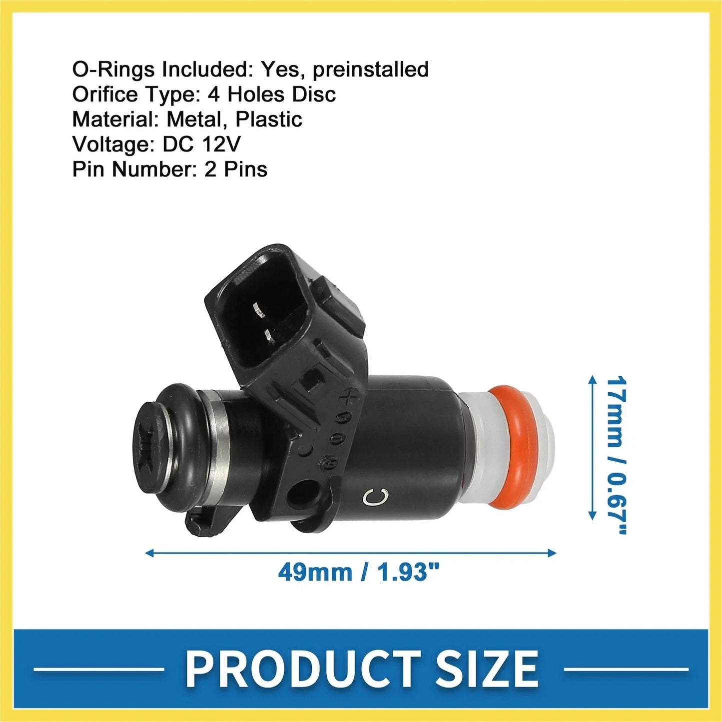 Fuel Injector for Honda Civic 2001-2005 DX, LX 1.7L - 4 x Black Injectors