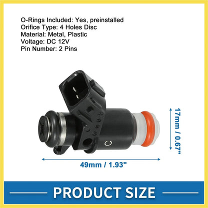 Fuel Injector for Honda Civic 2001-2005 DX, LX 1.7L - 4 x Black Injectors
