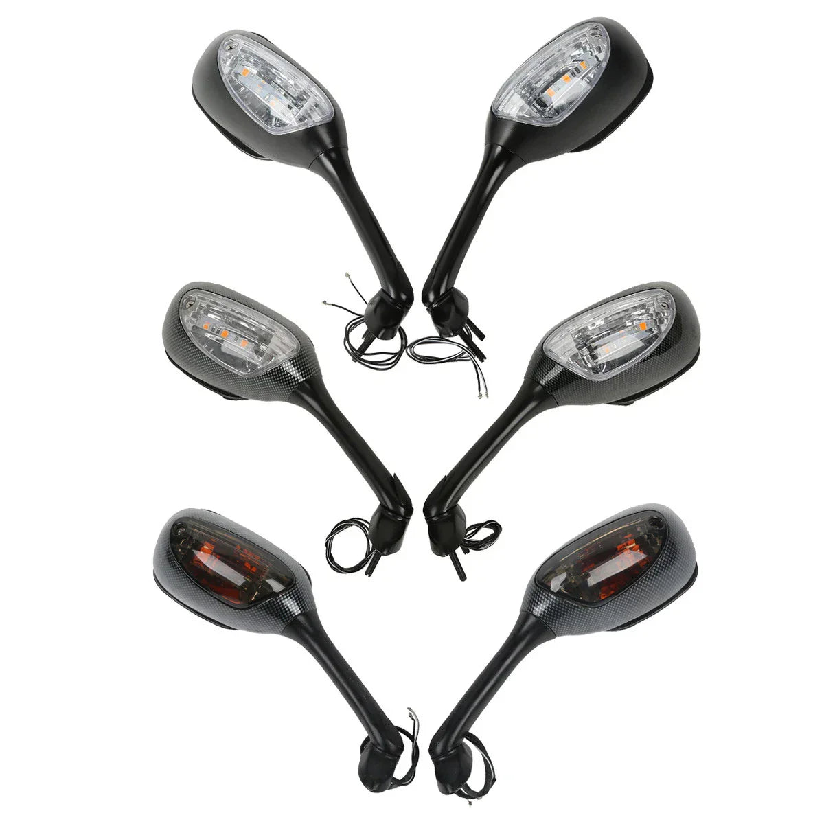 Clear/Smoke Turn Signal Rearview Mirrors for Suzuki GSXR600 GSXR750 (2006-2025)