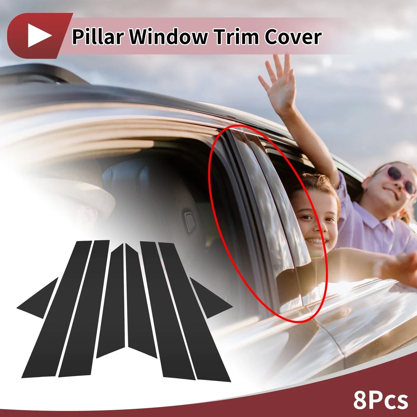 Door Pillar Window Trim for Hyundai Grandeur/Azera (2006-2010) Black