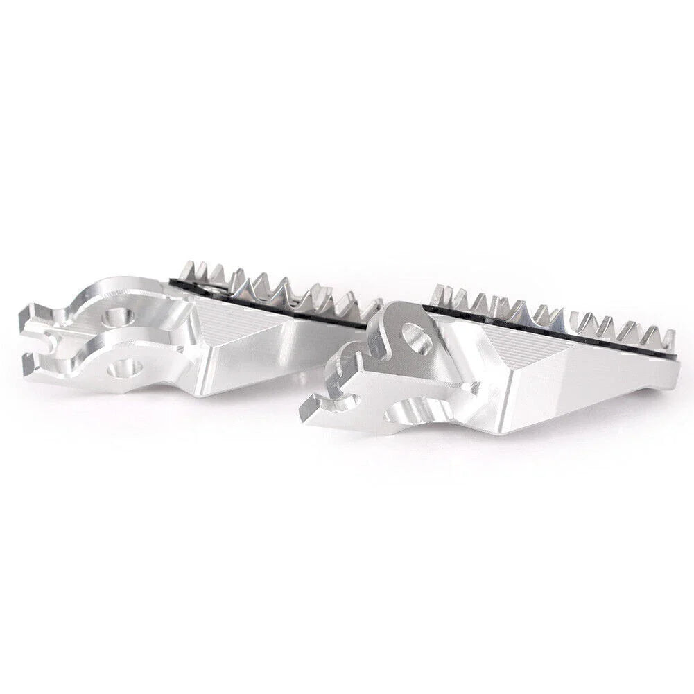 Silver Shark Teeth Racing Foot Pegs for Kawasaki KX250 KX450 (2008-2015)