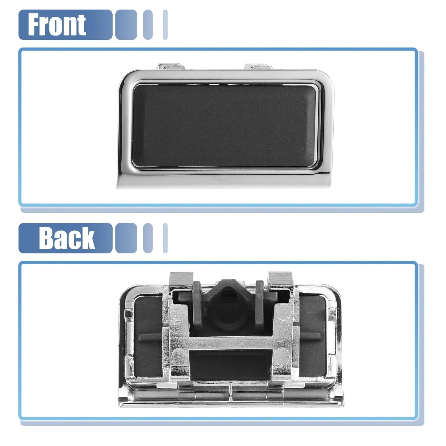 Armrest Latch Lid for Mercedes-Benz - Plastic Black Silver Tone