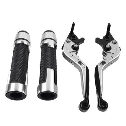 Silver Extendable Brake Clutch Lever Grip Set for Yamaha YZF R1 (2009-2014)