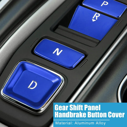 9 x Gear Shift Panel Switch Button Covers for Honda Accord (2018-2022) Blue