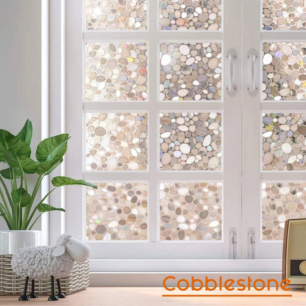 3D Rainbow Reflective Window Film Decorative Privacy Cling for Glass Sticker