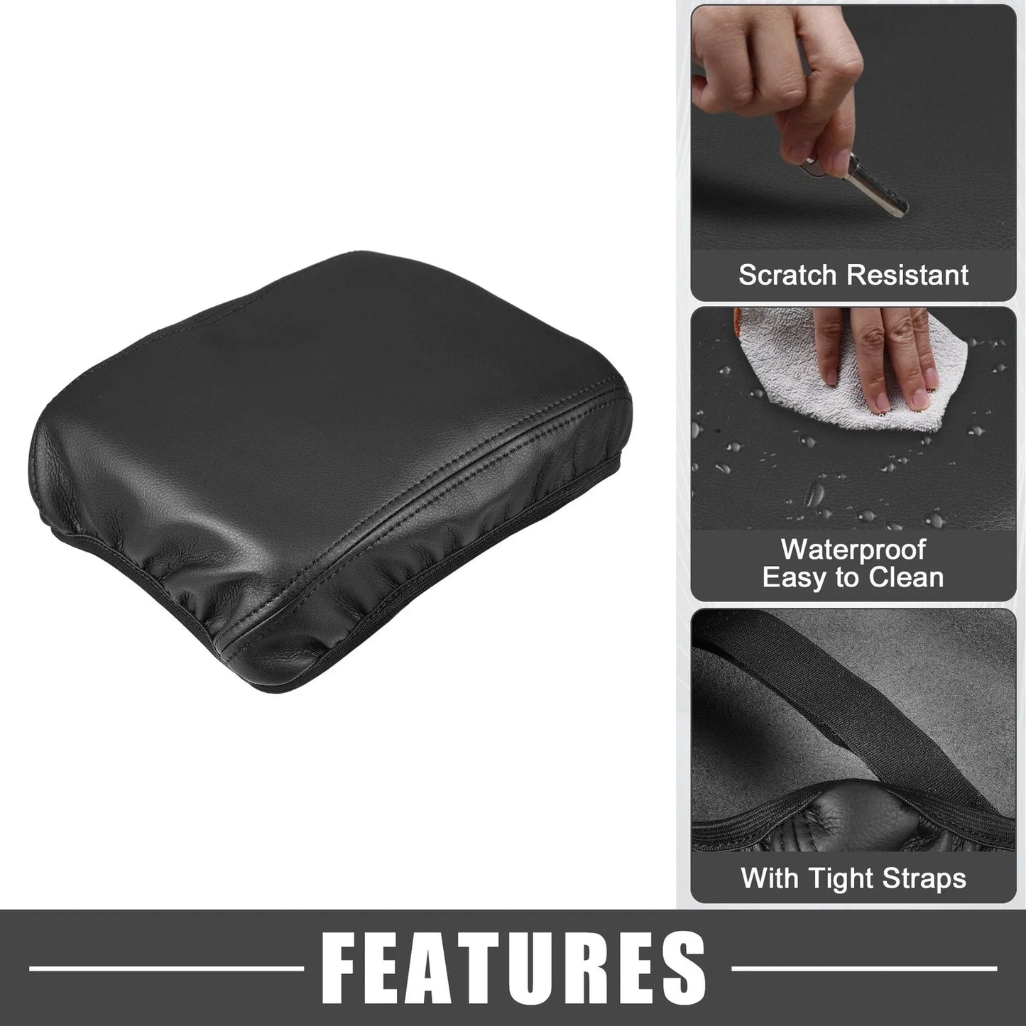 Center Console Pad Kit Armrest Cover for Lexus RX350 (2015-2022) Black