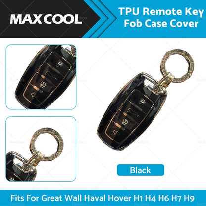 Black TPU Key Fob Case Cover for Great Wall Haval Hover H1 H4 H6 H7 H9 (N/A)