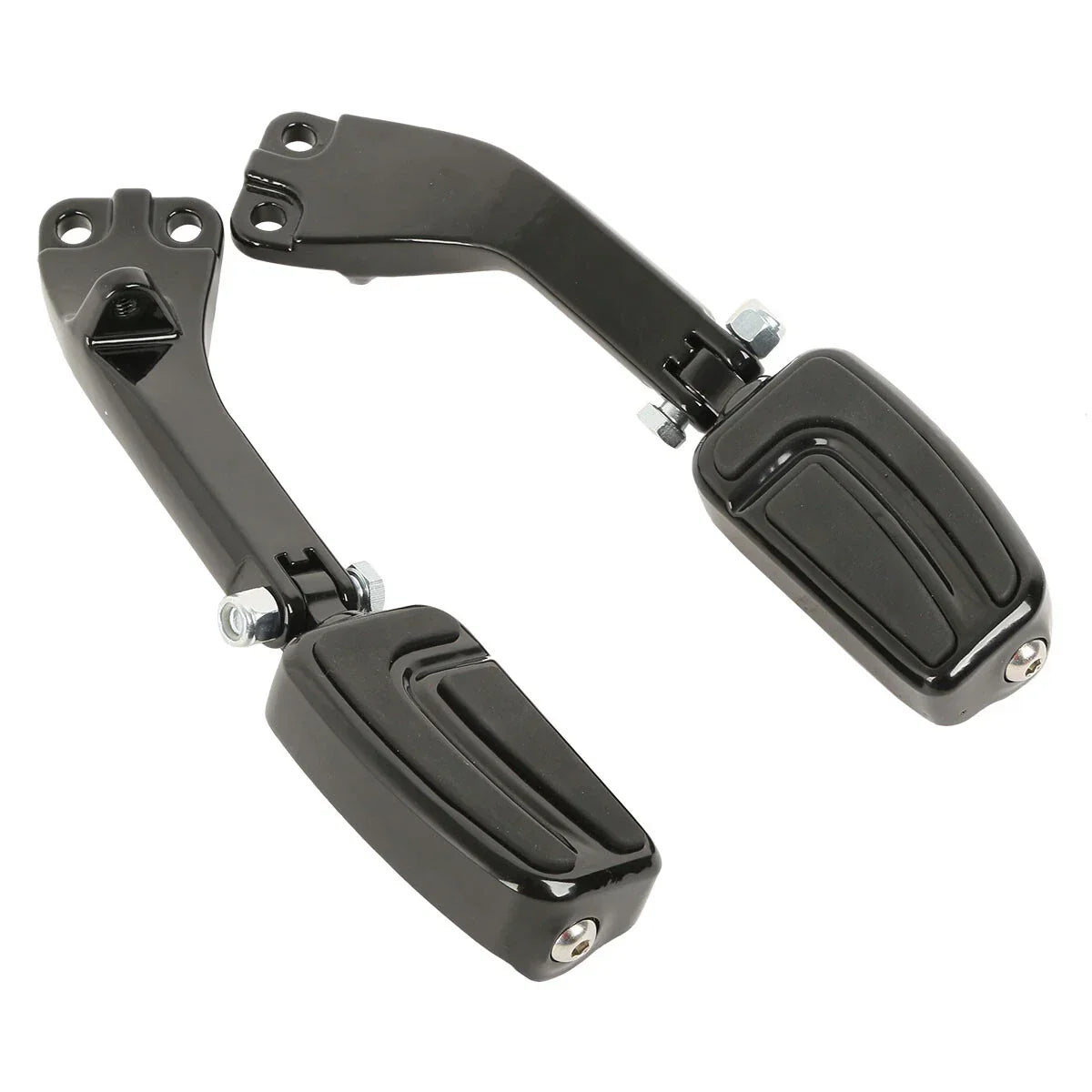 Black Rear Footpeg Mount Bracket for Harley Dyna Super Glide Low Rider (06-17)