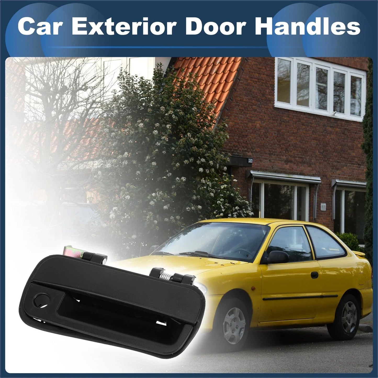 Front Right Exterior Door Handle for Hyundai Excel (1990-1994) - Black, 1 Pcs