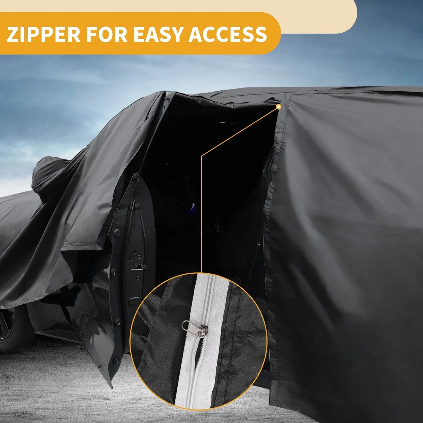 Waterproof All Weather Car Cover for Hyundai Ioniq 6 Black 190T-PU (2023)