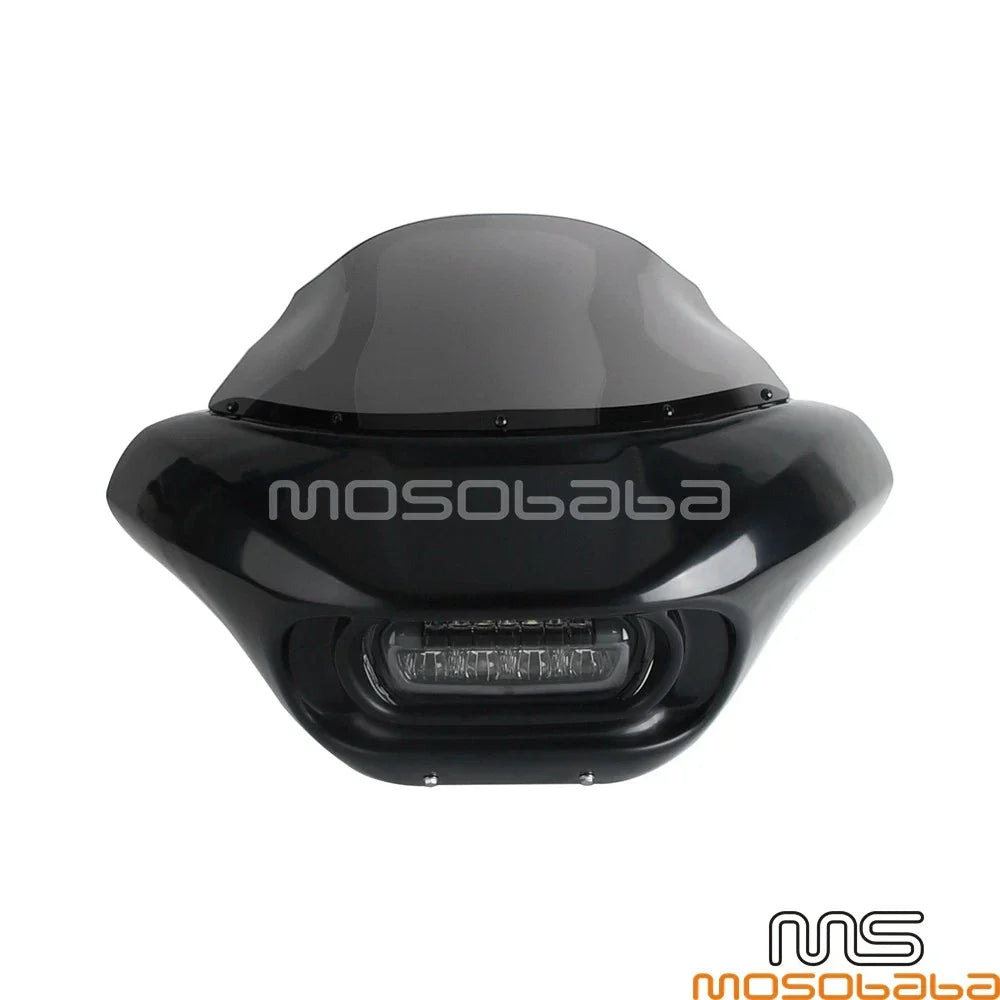 Front Fairing Windshield w/Bracket & LED Headlight for Softail Street Bob (2018-2023)