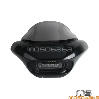 Front Fairing Windshield w/Bracket & LED Headlight for Softail Street Bob (2018-2023)