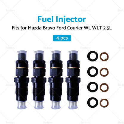 4 x Fuel Injectors for Mazda Bravo, Ford Courier WL WLT 2.5L Diesel (2001-2006)