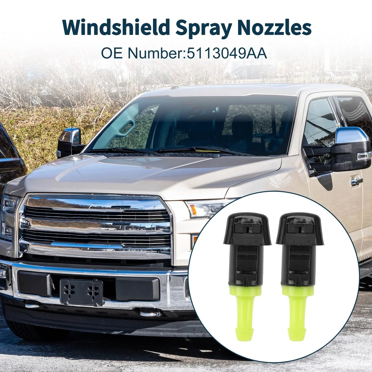 Windshield Washer Nozzle & Fluid Hose for Dodge Grand (2011-2023)