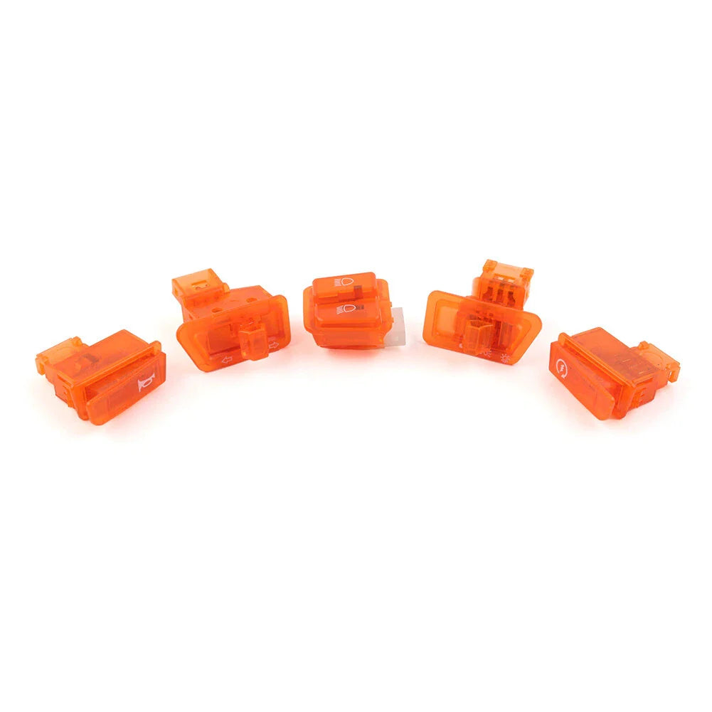 5Pcs Orange Turn Signal Headlight Ignition Horn Switch Caps for GY6 50-150cc