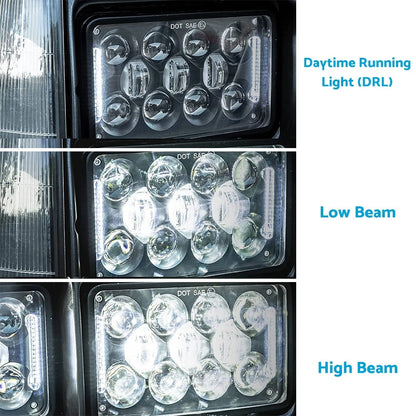 4"x6" LED Headlights for Freightliner FLD120, FLD112