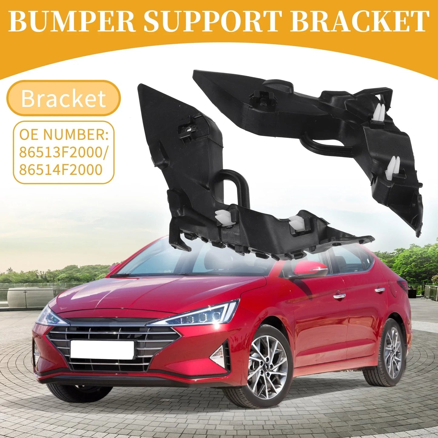 Front Bumper Support Bracket for Hyundai Elantra (2017-2018) 1 Pair