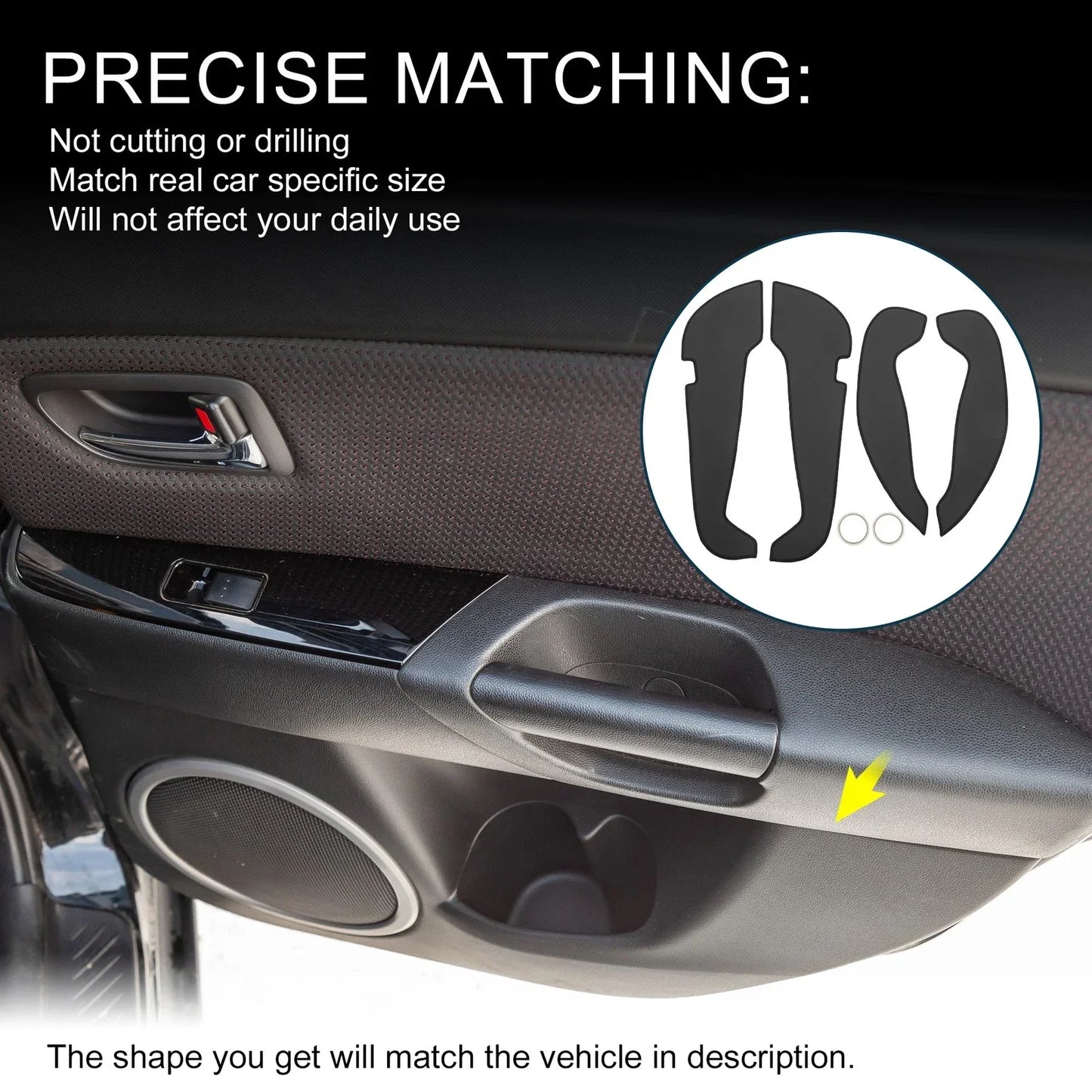 Car Door Leather Anti Kick Pad Sticker for Mercedes-Benz A Class (2014)