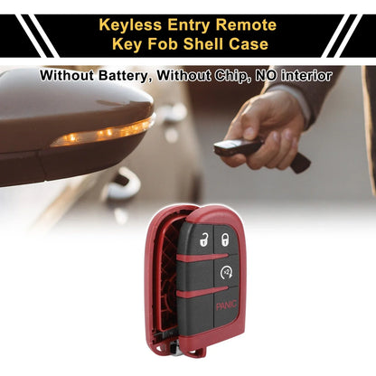 4 Button Key Fob Shell Case for Dodge Charger (2020) Black Red